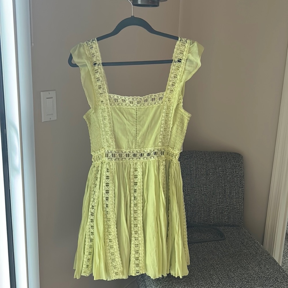 Free People. NWT lime green dress